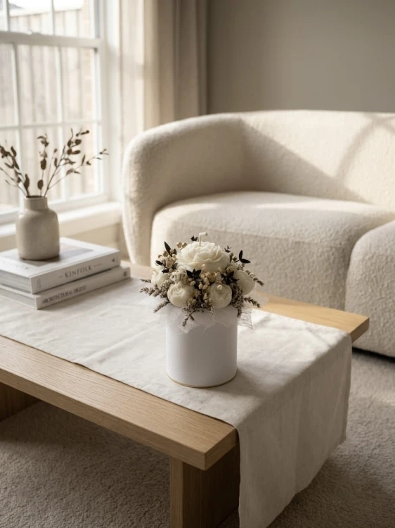 Flowerbox box kwiatów z wosku sojowego 6 cm biały