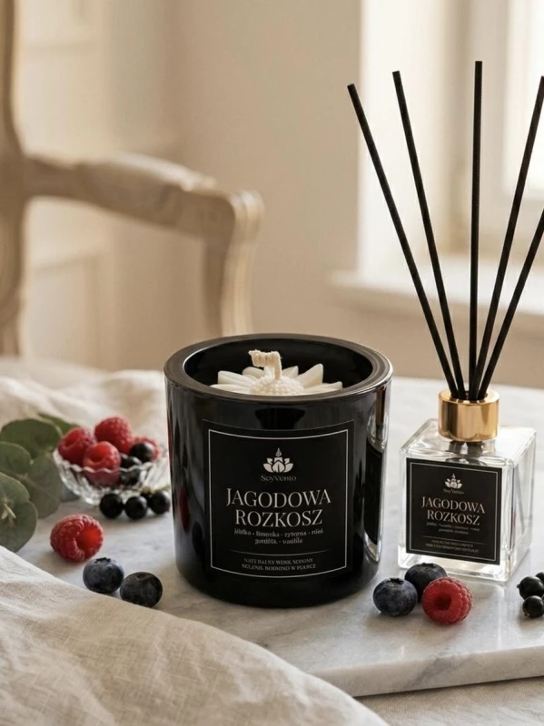 SoyViento zestaw jagodowa rozkosz świeca sojowa 190 g + dyfuzor 100 ml