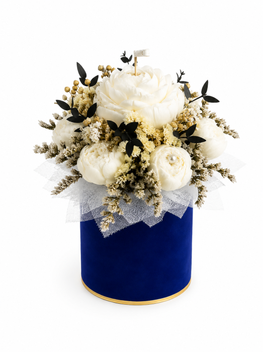 Flowerbox box kwiatów z wosku sojowego granatowy